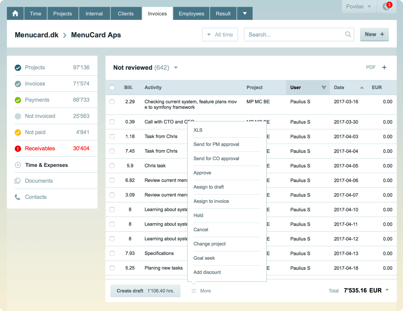 Invoices Timebase