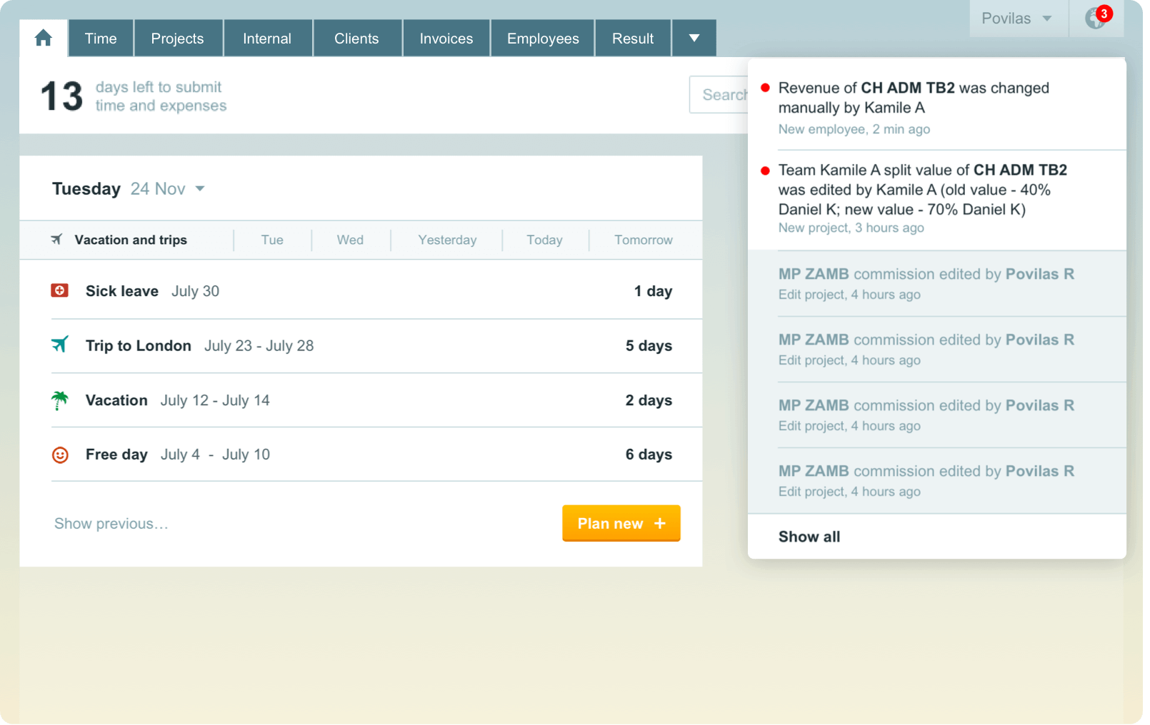 Timetracking Timebase